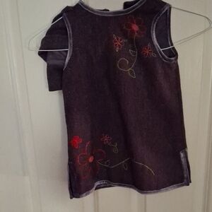 Bates Kids Dress With Hat - Purple with Red Floral Design